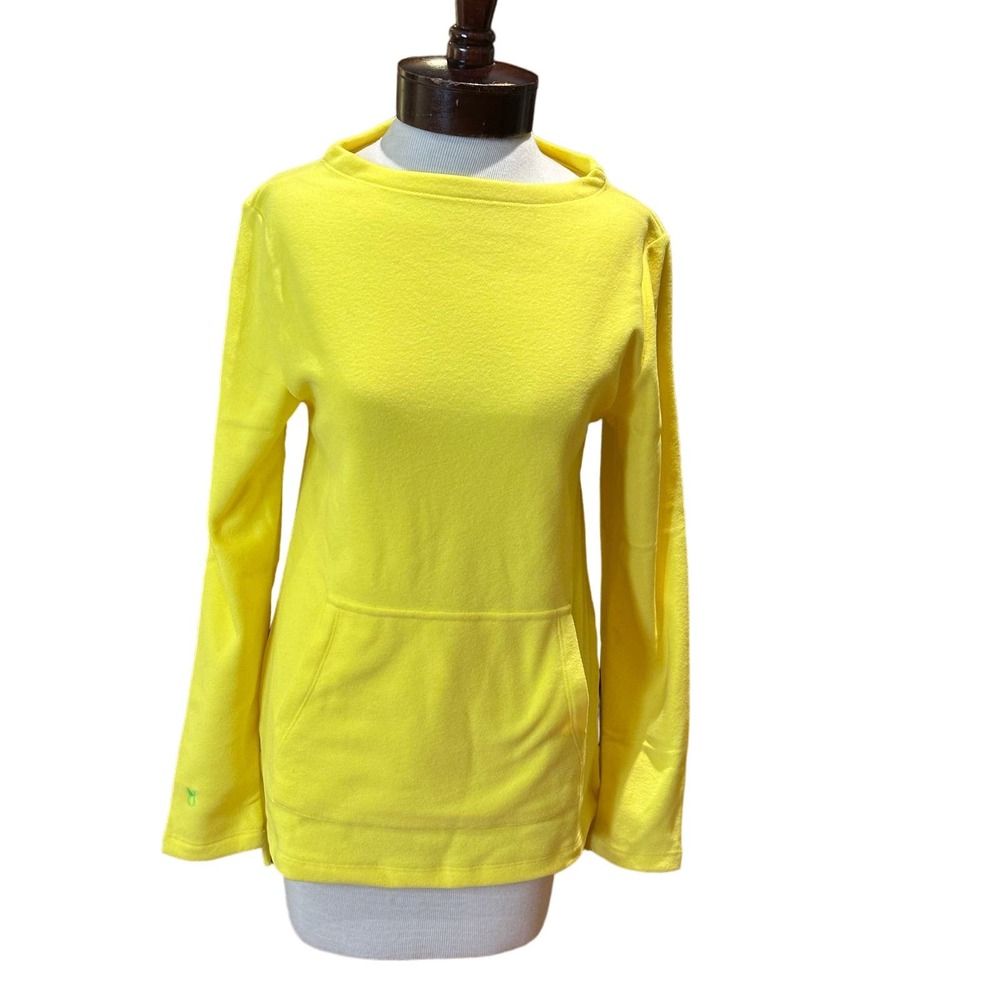 Dudley Stephens Highland High Low Fleece Tunic, Sunshine Yellow, Sz XS, NWT